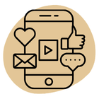 phone with social icons